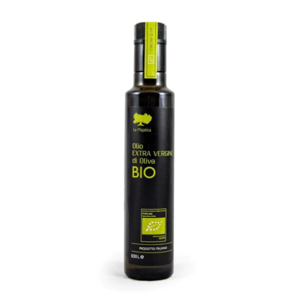 bottiglia di olio extra vergine di oliva la majatica in vetro da 500 ml